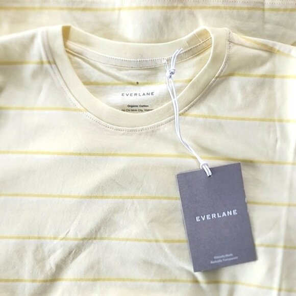 NWT Everlane organic cotton yellow striped tee size small - Picture 4 of 4